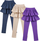 Girls School Uniform Pants Leggings with Skirts Stretch Warm Jegging 4-12 Years by TinyTreasures Baby Boutique