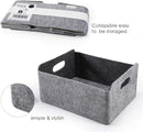 Welaxy Storage Baskets Collapsible Felt Storage bin Foldable Shelf Drawers Organizers for Kids Pet Toys magazine Books Clothes Closet Cabinet decluttering (Charcoal) by TinyTreasures Baby Boutique