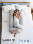 Momcozy Pregnancy Pillows with Cooling Cover, U-Shaped Full Body Maternity Pillow for Side Sleepers 57 Inch - Support for Back, Hip, Belly, Legs for Pregnant Women by TinyTreasures Baby Boutique