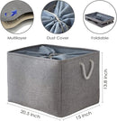 TheWarmHome Storage Baskets for Organizing, Sturdy Fabric Storage Basket , Foldable Storage Baskets for Shelves Closet Nursery Toy (Grey 3 Pack 20.5×15.7×13.8inch) by TinyTreasures Baby Boutique