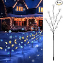 Brightown Snowflake Pathway Lights - 4 Packs Christmas Yard Lights with Small Christmas Tree, Blue & Warm White Outdoor Decorations by GreenHaven Gardens