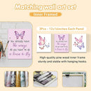 Personalized Baby Bedding Set, 5 Pcs Custom Infants Bedding Set with Infant Name, Double Layer Nursery Crib Set for Girls Boys, Customized Gifts for Toddler Baby Shower, Pink & Purple Butterfly by TinyTreasures Baby Boutique