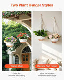 VEVOR Hanging Planters, 10 Inch Self-Watering Hanging Planter, 2 Pack Flower Pots with Drainage Hole & 2 Kinds of Plant Hangers, Plastic Basket Pots, for Garden Home Decor, Indoor & Outdoor Plants by CozyNest Decor