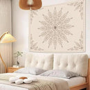 Fowocu Boho Floral Mandala Tapestry for Bedroom Aesthetic Bohemian Flower Wall Tapestry Beige Hippie Indian Small Tapestries Wall Hanging for Living Room Dorm Decor 60 x 44 Inch by CozyNest Decor