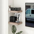 Deep Floating Shelves for Wall | 16 Inch Wide x 12 Inch Deep Floating Shelves Set of 2 | Rustic Grey Wood Wide Wall Shelves | Bookshelf Laundry Shelf TV Shelf by CozyNest Decor