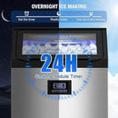 Commercial Ice Maker Machine 350 LBS/24H, 136 Ice Trays Freestanding & Undercounter Ice Machine Stainless Steel with 60 LBS Ice Storage Capacity, Ice Maker with Water Line and Filter, Dual Water Inlet by CozyNest Decor
