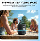 Tribit Portable Bluetooth Speaker StormBox Mini+, 12W Shower Speaker with 360°Surround Sound, 12H Playtime, Custom EQ, BT5.4, IPX7 Waterproof, RGB Lights, Type-C, AAC/SBC, TWS, Party/Beach/Gift (Blue) by TinyTreasures Baby Boutique