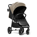 Mompush Nova Baby Stroller for Toddler, Infant & Newborn | Spacious Seat & Lie-Flat Mode | Compact One-Hand Fold, UPF 50+ Canopy & All-Wheel Suspension | Includes Rain Cover & Cup Holder, Khaki by TinyTreasures Baby Boutique