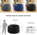 Bean Bag Chairs for Adults - Memory Foam Furniture BeanBag Chair - Kids/Teens Sofa with Soft Micro Fiber Cover - Round Fluffy Couch for Living Room Bedroom College Dorm - Carbon Black by CozyNest Decor