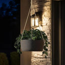 La Jolie Maison Large Hanging Planters - 12 Inch Outdoor Flower Pots, Hanging Garden Planters Set of 2, Black Charcoal by CozyNest Decor