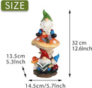 TERESA'S COLLECTIONS Garden Gnomes Statues Decorations for Yard with Solar Lights, Resin Sculptures& Statues on Mushroom Reading Garden Outdoor for Patio Lawn Ornaments,Ideal Gifts for Mom, 12.6" by GreenHaven Gardens