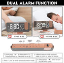 Projection Digital Alarm Clock for Bedrooms, Alarm Clock Radio on Ceiling, USB Charger Port, Temperature & Humidity Display, 7.3” Large Mirror LED Display,12/24H,Snooze,Dual Loud Clock- 4 Dimmer by TinyTreasures Baby Boutique