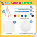 ESRICH 16 Set Mini Acrylic Paint Kit,5in Mini Stretched Canvas with 7.5in Easel,Acrylic Paint Strips,Paint Palettes,Painting Brushes, Small Canvas and Easel Set for Kids Artists Beginner,Gift by TinyTreasures Baby Boutique