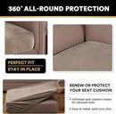 PrinceDeco Velvet Stretch Couch Cushion Cover Soft Cushion Slipcover for Chair Loveseat Sofa Cushion Furniture Protector Seat Cushion Sofa Cover (3 Piece XL Sofa Cushion Covers, Taupe) by CozyNest Decor