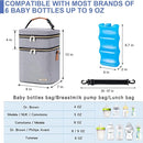 Breastmilk Cooler Bag with Ice Pack Fits 6 Baby Bottles Up to 9 Ounce by TinyTreasures Baby Boutique