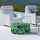 LVTXIII Inflatable Stool Ottoman Footrest with Handle, All Weather Footrest Seat, Indoor or Outdoor Pouf for Home Patio Garden and Camping Use, D31 xH14, Large Round, Hanalei Lagoon by CozyNest Decor