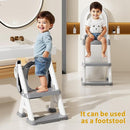 Potty Training Seat,Non Slip Foldable Toilet Training Seat with Soft Cushion, Comfortable HandlesUpgrade Toddler Toilet Seat for Kids Boys Girls,Potty Training Toilet Seat with Step Stool Ladder, by TinyTreasures Baby Boutique