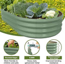 5x3x1ft Oval Galvanized Raised Garden Bed Outdoor 9-in-1 Large Metal Modular Planter Box Raised Beds for Gardening,Vegetables,Fruits,Flowers & Herbs (Green) by GreenHaven Gardens
