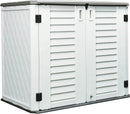 HOMSPARK Storage Shed Weather Resistance, Multi-Purpose Outdoor Storage Cabinet Waterproof, Outdoor Storage Cabinet for Bike, Garbage Cans, Lawnmower, Garden Accessories (off white, Standard-26 cu ft) by GreenHaven Gardens