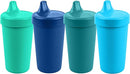 Re-Play Sippy Cups for Toddlers - 10 Oz. Reusable Spill Proof Cups for Kids, Dishwasher/Microwave Safe - Made in USA - Set of 4-3.13" x 6.25" - True Blue by TinyTreasures Baby Boutique