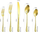 Floral 40 Pcs Gold Silverware Set for 8, Food Grade Stainless Steel Flatware Set with Rose Flower Embossed Design, Eating Utensils Sets Include Fork/Knife/Spoon, Reusable Cutlery Set, Dishwasher Safe by CozyNest Decor