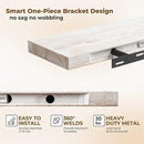 Axeman Floating Shelves for Wall - 32''W x 8'' D Rustic Solid Elm Wood Shelves for Storage, Wall Mounted Display Shelving with Invisible Heavy-Duty Metal Bracket (White Wash, 2PCs) by CozyNest Decor