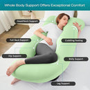 Sasttie Pregnancy Pillows for Sleeping, Jumbo U Shaped Cooling Full Body Pillow with Removable Cover, Pregnant Women Must Haves, Maternity Essential, Light Green by TinyTreasures Baby Boutique