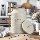 Barnyard Designs Coffee Canister for Kitchen Counter, Decorative Ceramic Coffee Container, Rustic Farmhouse Canister Jar, White (Coffee) by CozyNest Decor