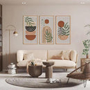 IARTTOP Large Boho Wood Wall Art Framed 16x32 Inch Mid century Modern Wooden Wall Decor Abstract Bohemian Minimalist Art Decor for Bedroom Living Room Office Set of 3 by CozyNest Decor