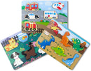 Wooden Chunky Puzzles Set - Dinosaurs, Vehicles and Pets Animals Wooden Puzzles Preschool Early Learning Toy Gift for Kids Toddlers 1-3 by TinyTreasures Baby Boutique