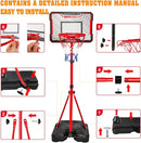 Meland Kids Basketball Hoop - Adjustable Height 2.9ft-6.2ft Toddler for Kids, Goal Indoor & Outdoor Toys Backyard Outside Boys Age 3 4 5 6 7 8 Years Gift by TinyTreasures Baby Boutique
