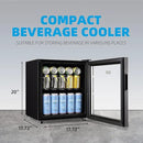 WANAI Mini Fridge Cooler 60Cans Beverage Refrigerator Glass Door Beverage Cooler for Beers Wine Juicer Adjustable Shelves LED Lights for Home, Office or Bar by CozyNest Decor