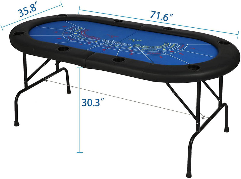 Folding Poker Table Texas Holdem Poker Multiple Players Casino Games Blackjack Baccarat