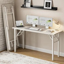 Frylr Small Folding Computer Desk – Portable 55.1 Inch Foldable Laptop Table, Collapsible and Compact for Easy and Fast Setup, Lightweight for Small Spaces, Home Craft and Study Use, White Ash by CozyNest Decor