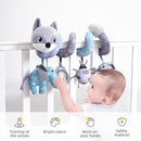Koty Car Seat Toys, Infant Baby Spiral Plush Activity Hanging Toy for Stroller Bar Pram Crib with Music Box BB Squeaker & Rattles(Gray Fox) by TinyTreasures Baby Boutique