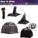 Portable Hexagon Kids Play Tent with LED Strip Lights Indoor Children Play House Easy Set-up Space Dream Tent for Night.4-5 Person Large Tents & Birthday Gifts by TinyTreasures Baby Boutique