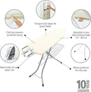 Brabantia Size C Ironing Board (49 x 18in) 7 Height Options, Adjustable Steam Iron Rest Holder & Linen Rack (Ecru) Non-Slip Feet, Anti-Collapse Child Locks by CozyNest Decor