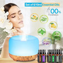 YIKUBEE Oil Diffuser with Essential Oils Set, 500ml Diffuser, 6x10mL Essential for diffusers for Home, Aromatherapy Humidifier, Diffusers for Essential Oils Large Room by CozyNest Decor