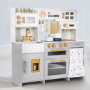 Labebe Wooden Kids Play Kitchen, Toy Kitchen Set with Plenty of Play Features & Cookware, Toddler Kitchen Playset Designed in Trendy Home Style for Boys Girls by TinyTreasures Baby Boutique