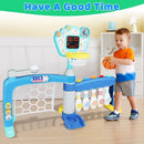 Toddler Basketball Hoop with Adjustable Height, 5 in 1 Toddler Sports Activity Center, Basketball Bowling Baseball Soccer Golf Set, Indoor Outdoor Sports Toy for Baby Birthday Present by TinyTreasures Baby Boutique