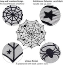 40 Inch Round Spider Web Lace Table Topper Black Halloween Spider Web Tablecloth Party Decoration by CozyNest Decor