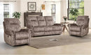 EBELLO 3 Pieces Reclining Couch Furniture Set for Living Room, Double 1 Seat Power Recliner Chair with Massage and Heat, a 3 Seater Manual Sofa, Vintage Rivet Mid-Century Design, Brown by CozyNest Decor