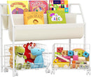 Kids Bookshelf and Toy Storage with 2 Rolling Baskets – Toddler Bookshelf, Montessori Children's Booksheves for Nursery, Small Book Shelf for Kids Rooms, Playroom Organization and Storage by TinyTreasures Baby Boutique