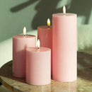 LUSHABOR Flameless Candles, 4 Pack Battery Operated Candles with Remote, Real Wax LED Fake Candles with Timer Flickering for Christmas Wedding Home Party D3 H 5" 6" 7" 9" Pink by CozyNest Decor
