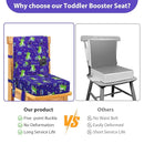 Toddler Booster Seat for Dining Table, Adjustable Safety Buckle Child Booster Seat with Backrest, Waterproof Washable Portable Booster Cushion Non-Slip Bottom (Blue) by TinyTreasures Baby Boutique
