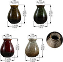 JOJUNO Glazed Rustic Bud Vase Set of 4 - Small Ceramic Mini Pottery Vases in White, Yellow, Green, Red - Ideal for Fresh & Dried Flowers - Modern Farmhouse Décor for Living Room, Shelves, Dining Table by GreenHaven Gardens