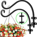 2 Pack Heavy Duty Plant Hanger Bracket, 16Inch Hanging Brackets for Plants Outdoor and Indoor, 80lbs Holding Capacity Metal Plant Wall Hooks, Black Hanging Plant Brackets for Flower Wind Bird Feeder by GreenHaven Gardens