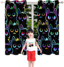 Cat Curtain Panels for Girls - 2Pcs Cat Blackout Curtains for Girls Bedroom, 82" W x 63" L by TinyTreasures Baby Boutique