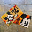 Gertmenian Disney Mouse Doormat Rug Front Door Coir Mat Welcome Home Indoor Outdoor Entryway Carpet, 2-Pack 20x34, Retro Mickey Hello Fall/Plaid by CozyNest Decor