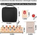 Upgraded Rummy Cube Game Set 6-8 Players with 8 Wooden Holders and 214 Rummy Tiles, Travel Family Board Game for Adults and Kids by TinyTreasures Baby Boutique